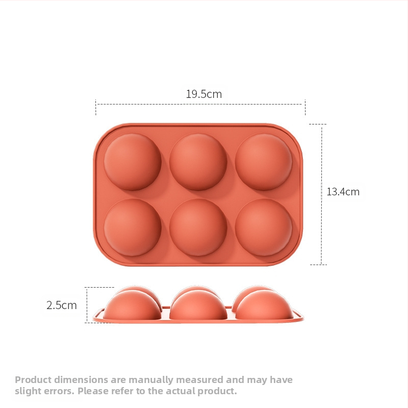 Piiriülene tootja hulgimüügi 6-ühendatud poolringikujuline šokolaadivorm silikoonist koogivormi puding isetegemise küpsetamiseks käsitsi valmistatud seebivorm