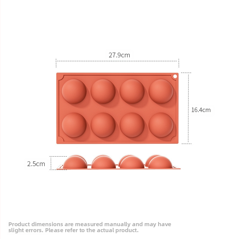 Piiriülene tootja hulgimüügi 6-ühendatud poolringikujuline šokolaadivorm silikoonist koogivormi puding isetegemise küpsetamiseks käsitsi valmistatud seebivorm