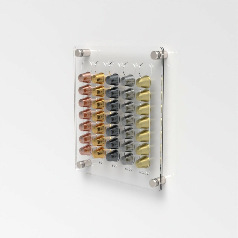 Piiriülene uue toote kapsli kohvi hoiustamise vitriin seinale riputatav akrüülist kontoribaari kohvipoe tarvikud