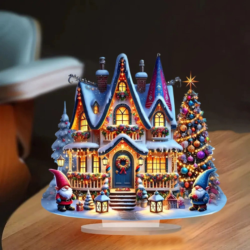 Modernus 2D plokščias spausdinimas, akriliniai interjero darbalaukio dekoratyviniai papuošalai, šventiniai papuošalai