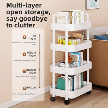 Vežimėlio vonios kambario daiktadėžė, kilnojamoji daiktadėžė, užkandžių laikymo lentynėlė, kampinė buitinė daiktadėžė, knygų lentyna