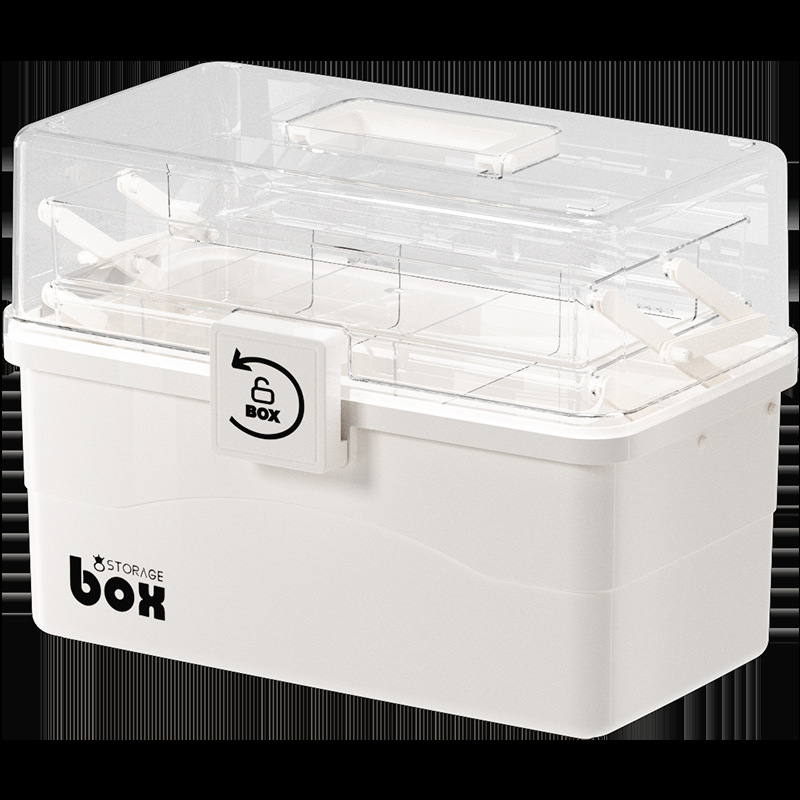 Οικιακό κουτί φαρμάκων μεγάλης χωρητικότητας, πολυστρωματικό ιατρικό κουτί πρώτων βοηθειών, φορητό ιατρικό κουτί αποθήκευσης ιατρικών φαρμάκων για κοιτώνα