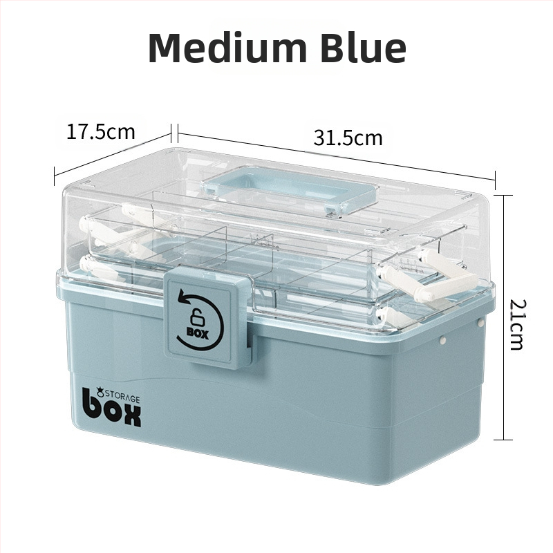 Οικιακό κουτί φαρμάκων μεγάλης χωρητικότητας, πολυστρωματικό ιατρικό κουτί πρώτων βοηθειών, φορητό ιατρικό κουτί αποθήκευσης ιατρικών φαρμάκων για κοιτώνα