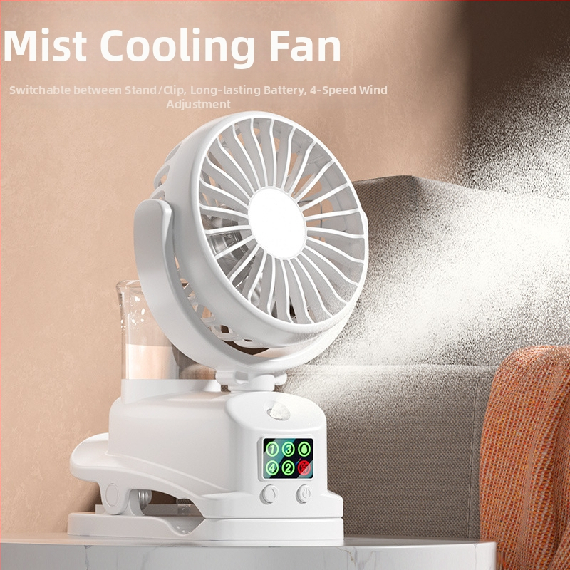 Трансграничен нов частен модел F7 Clip Spray Charging Mini Fan Student Obiteljski подарък Безшумен външен вентилатор