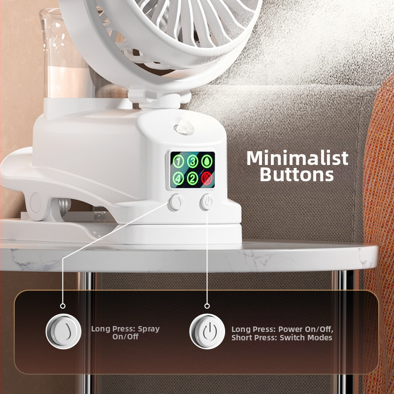 Трансграничен нов частен модел F7 Clip Spray Charging Mini Fan Student Obiteljski подарък Безшумен външен вентилатор