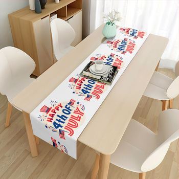 2024 m. tarpvalstybinė naujos Nepriklausomybės dienos stalo vėliava, svetainės kavos staliukas, staltiesės festivalis, lininis Amerikos dekoratyvinės vėliavos dizainas