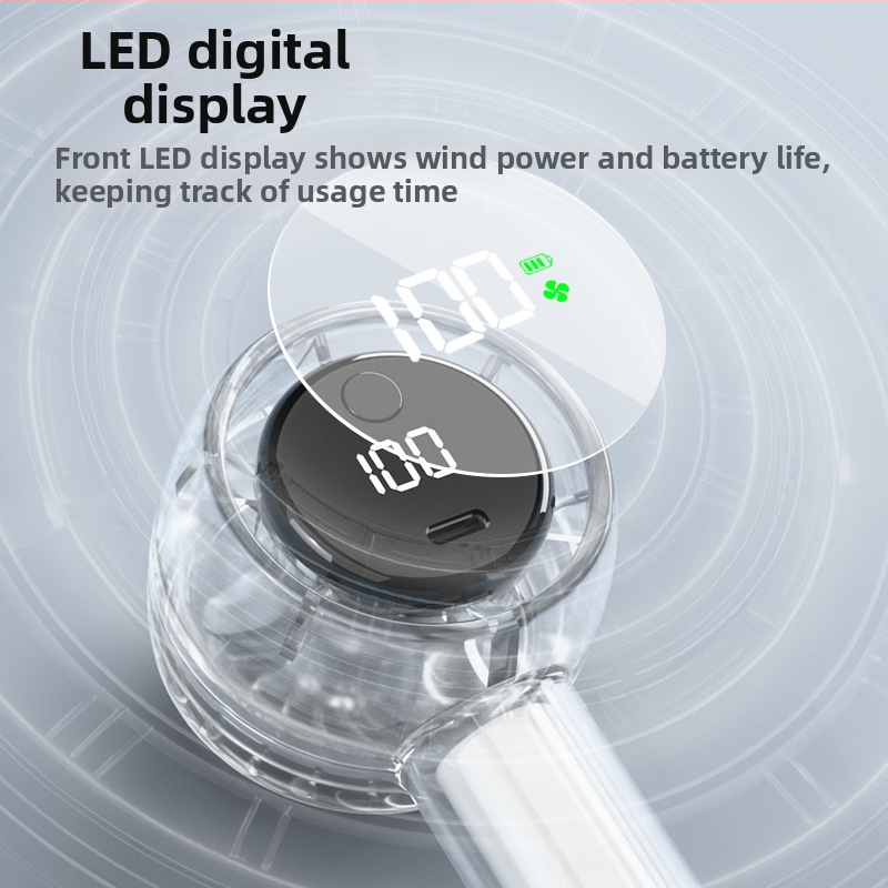 Uus 100-käiguline digitaalse ekraaniga kiire pihuventilaator, kaasaskantav universaalne USB-ventilaator, minilaadimisega, väike õhukahur