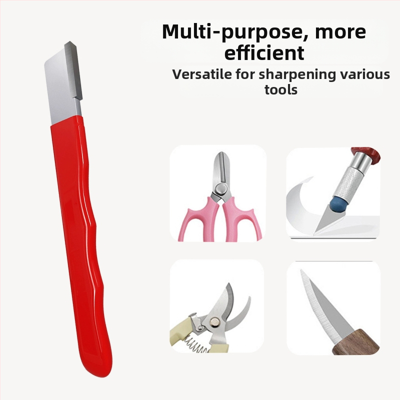 Преносима острилка за ножици за външна градина, ножици за външни ножове с двойно предназначение, стъргалка за каменна градина, бърза острилка
