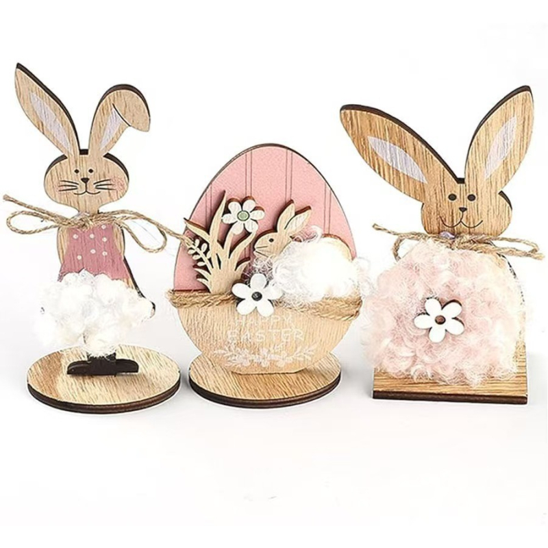 трансграничен великден стоящ зайче маса централен елемент селска къща село пролет направи си сам дървени занаяти