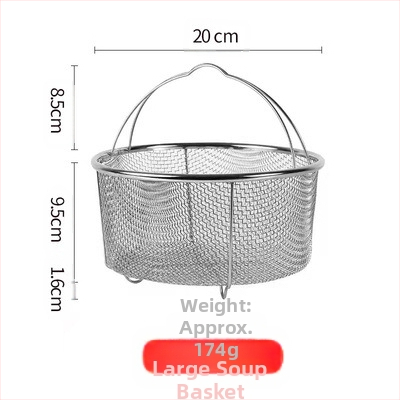 Sautētas gaļas speciālais režģis, ūdensnecaurlaidīgs režģis, nūdeļu vārīšanas režģis, nerūsējošā tērauda tvaicētājs, tvaika nodalījums, pretsalipes katls, zupas spainis, tīkls