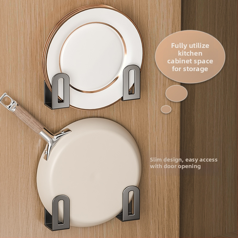 Стелаж за съхранение на тенджери без перфоратор, кухненски стелаж за съхранение на стена, дъска за рязане, многофункционален стенен стелаж за артефакти