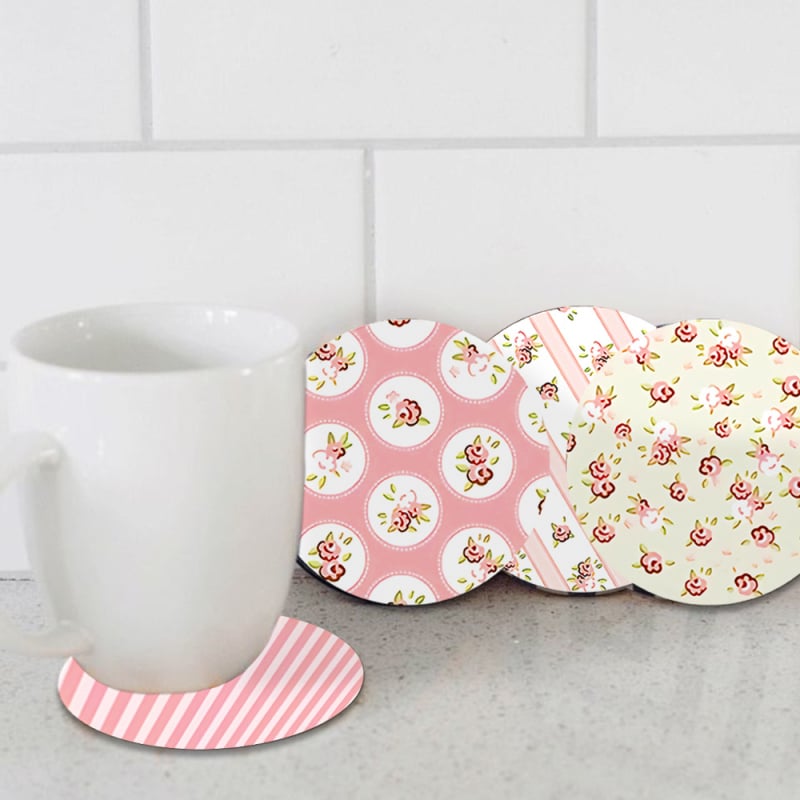 На склад Американска кънтри пролет Нова любов Цвете Карирана подложка за чаши с термоизолация UV печат Подложка за маса