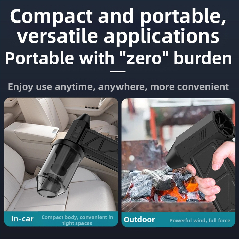 Tarpvalstybinis smurtinis ventiliatorius, pūtimas ir siurbimas, integruotas 60 milijonų turbinos variklis, bešepetis įkrovimas, galingas vėjo greitaeigis rankinis dulkių siurblys