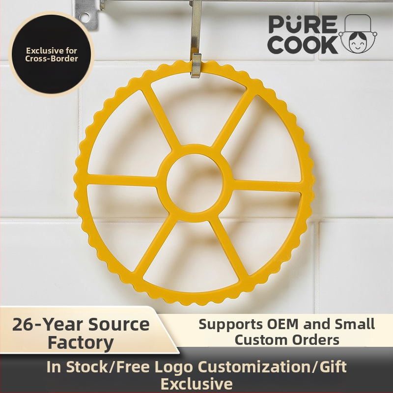 Határokon átnyúló, északi stílusú, keréktípusú szilikon hőszigetelő szőnyeg, háztartási konyha, magas hőmérsékletnek ellenálló étkezőasztal-tányérszőnyeg, csúszásgátló szőnyeg, vastagított