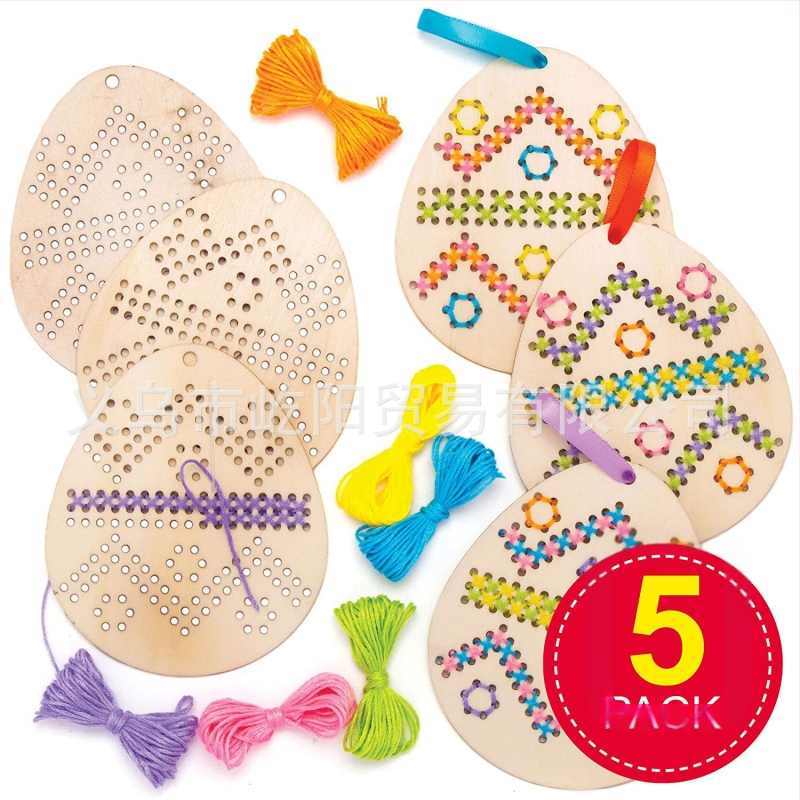 Ръчно изработени занаяти „Направи си сам“, подходящи за шиене и декорация на деца/комплект за изработка на дървени великденски яйца