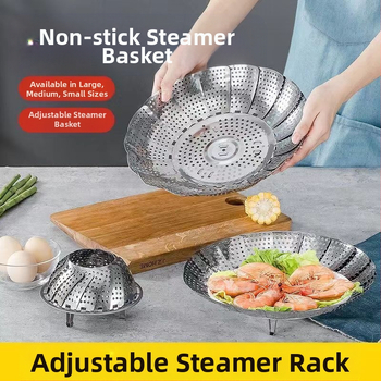 Sabiezināts nerūsējošā tērauda tvaikoņa statīvs, saliekams tvaikonis, trauku tvaikonis ar tvaikoņa režģi, augļu grozs, mājsaimniecības tvaikonis, virtuves uzglabāšanas rūpnīca