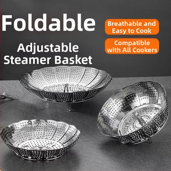 Sabiezināts nerūsējošā tērauda tvaikoņa statīvs, saliekams tvaikonis, trauku tvaikonis ar tvaikoņa režģi, augļu grozs, mājsaimniecības tvaikonis, virtuves uzglabāšanas rūpnīca