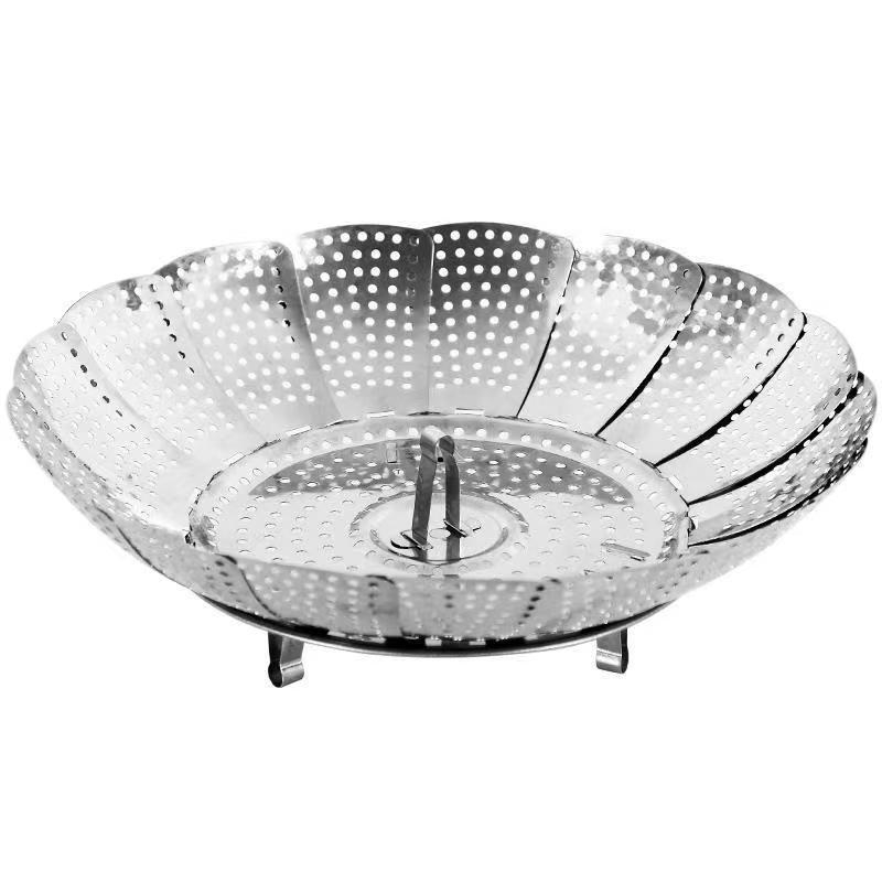 Sabiezināts nerūsējošā tērauda tvaikoņa statīvs, saliekams tvaikonis, trauku tvaikonis ar tvaikoņa režģi, augļu grozs, mājsaimniecības tvaikonis, virtuves uzglabāšanas rūpnīca