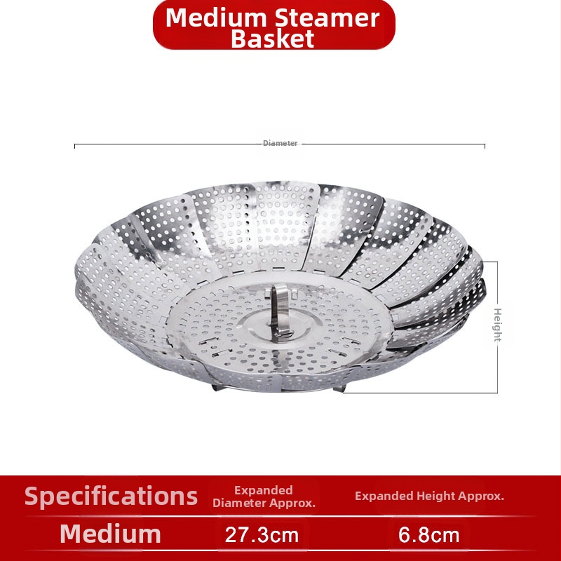 Sabiezināts nerūsējošā tērauda tvaikoņa statīvs, saliekams tvaikonis, trauku tvaikonis ar tvaikoņa režģi, augļu grozs, mājsaimniecības tvaikonis, virtuves uzglabāšanas rūpnīca