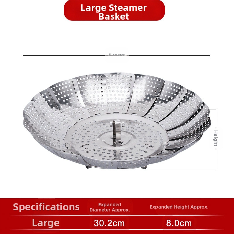 Sabiezināts nerūsējošā tērauda tvaikoņa statīvs, saliekams tvaikonis, trauku tvaikonis ar tvaikoņa režģi, augļu grozs, mājsaimniecības tvaikonis, virtuves uzglabāšanas rūpnīca