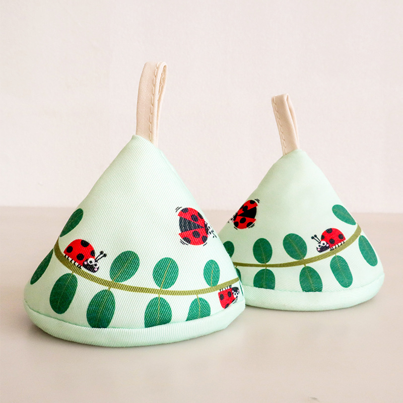 Crtani slatki trokutasti poklopac za lonac protiv opeklina, ručka kuhinjskog lonca, lonac od emajla, lonac od lijevanog željeza, poklopac za uši, toplinski izolirane rukavice