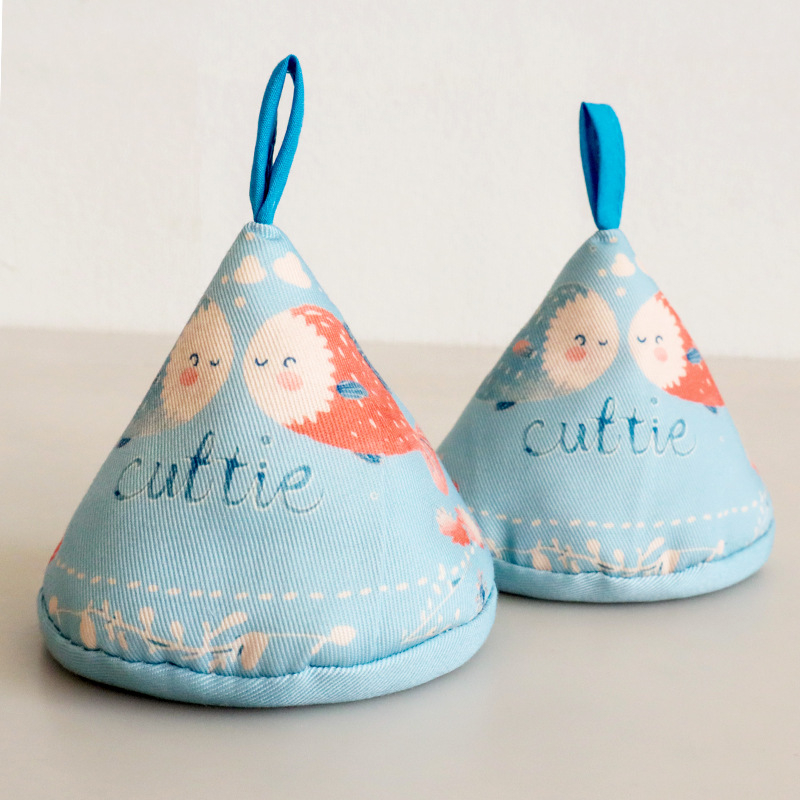 Crtani slatki trokutasti poklopac za lonac protiv opeklina, ručka kuhinjskog lonca, lonac od emajla, lonac od lijevanog željeza, poklopac za uši, toplinski izolirane rukavice