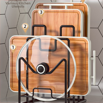 Virtuvės pjaustymo lentelių laikymo lentynėlė, stalviršio daugiafunkcinė puodų uždangalų lentynėlė, laikymo lentynėlė, pjaustymo lentelių laikymo lentynėlė, namų darbalaukio pjaustymo lentelių lentynėlė