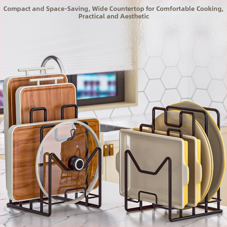 Köögi lõikelaua hoiuriiul Tööpinna multifunktsionaalne potikatte riiul Hoiuriiul Lõikelaua hoiuriiul Kodune töölaua lõikelaua riiul