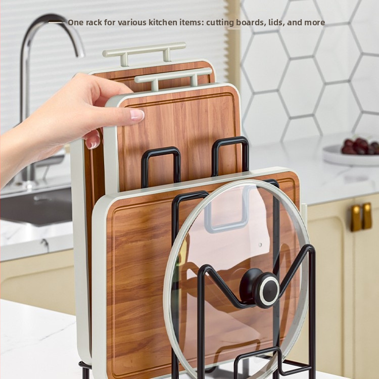 Virtuvės pjaustymo lentelių laikymo lentynėlė, stalviršio daugiafunkcinė puodų uždangalų lentynėlė, laikymo lentynėlė, pjaustymo lentelių laikymo lentynėlė, namų darbalaukio pjaustymo lentelių lentynėlė