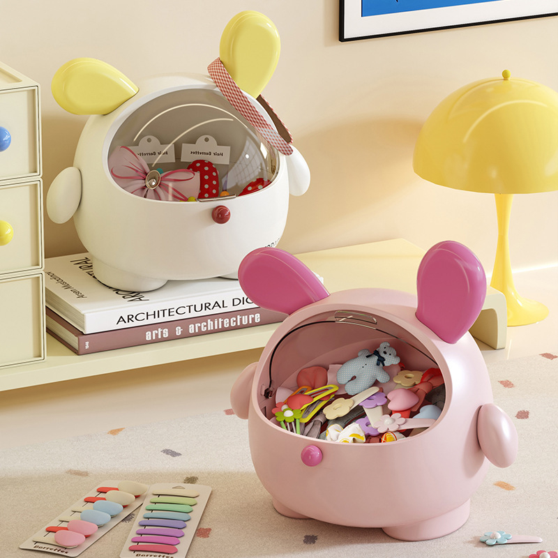 Cutie detașabilă de depozitare pentru birou, capacitate mare, cu flip din plastic, ac de păr, bijuterii, mini cutie de depozitare pentru accesorii de păr de înaltă calitate