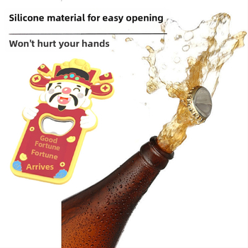 Rikkuse jumala külmkapi pudeliavaja loominguline magnetiline uusaasta kevadfestivali kaunistus Rikkuse jumala pudeliavaja kohandamine