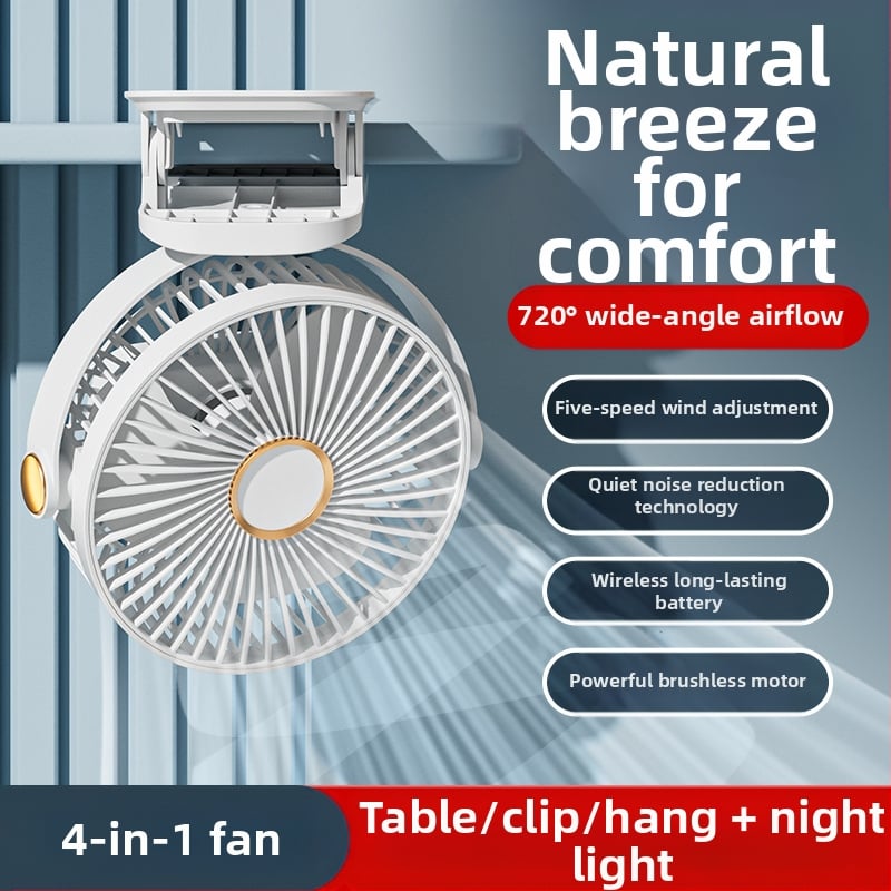 Malý ventilátorový klip, mini posteľ, bezkartáčový, ultratichý USB nabíjací ventilátor, domáci stolný ventilátor, spálňa s dlhou životnosťou