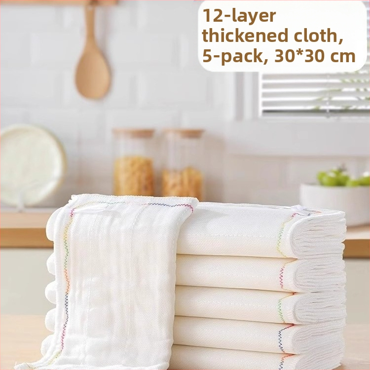 Vikerkaarevärvi õline nõudepesulapp Mitmekihiline puuvillane lõng Paksendatud puuvillane imav nõudepesulapp Õlivaba nõudepesulapp Kööginõudepesulapp