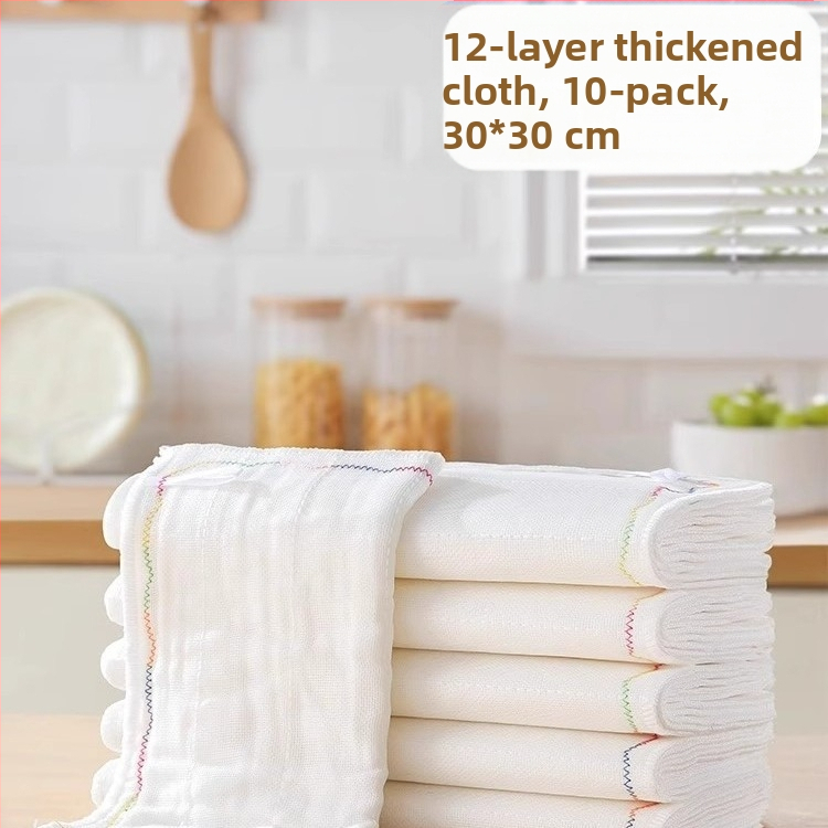 Vikerkaarevärvi õline nõudepesulapp Mitmekihiline puuvillane lõng Paksendatud puuvillane imav nõudepesulapp Õlivaba nõudepesulapp Kööginõudepesulapp