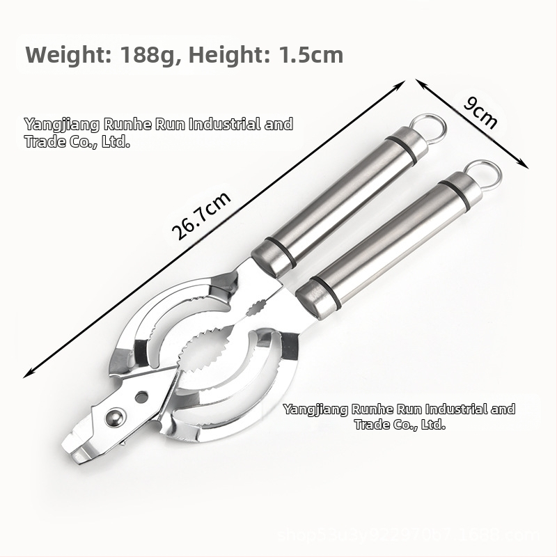 Didmeninė prekyba nerūdijančio plieno daugiafunkciniu butelių atidarytuvu, skardinių atidarytuvo artefaktu, neslystančiu, pasukamu butelio kamšteliu