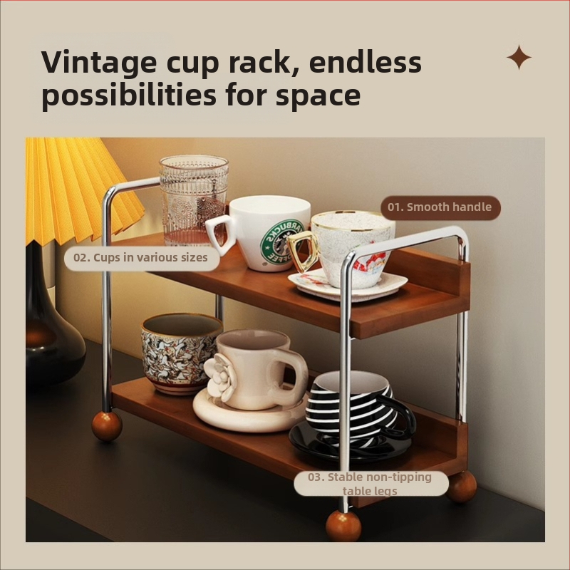 Поставка за чаши, поставка за съхранение на чаши за вода, настолна лампа, луксозна антична многослойна чаша, чаша за кафе, поставка за съхранение на воден бар