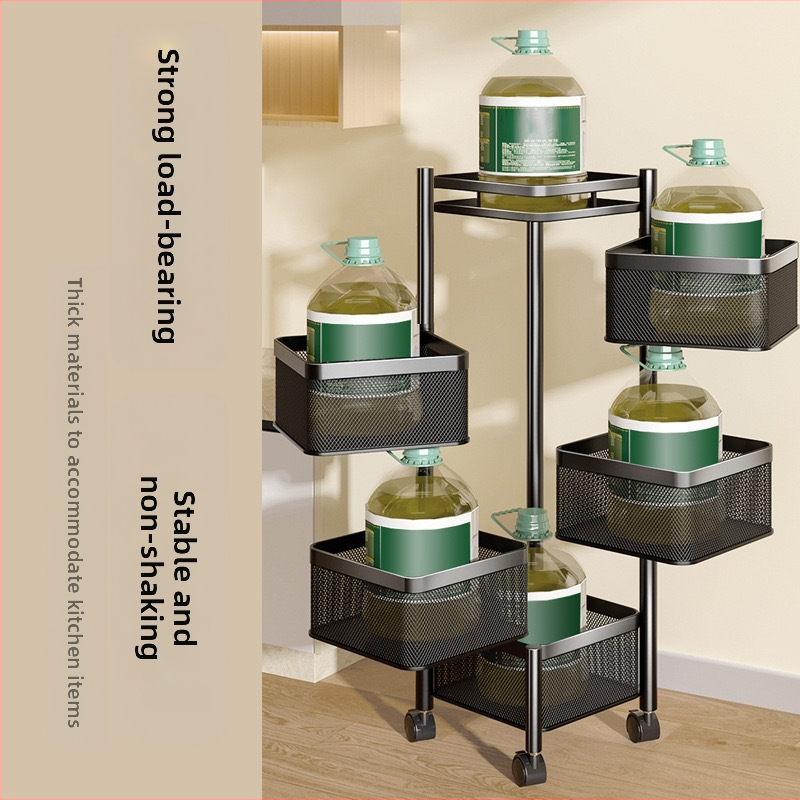 Стелаж за съхранение на закуски, стелаж за съхранение на закуски, шкаф за съхранение, количка, въртяща се кутия за съхранение, многослойна кутия за плодове в хола
