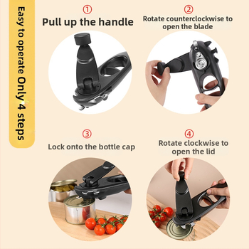 Aštuoni viename skardinių atidarytuvas, tarpvalstybinis mineralinio vandens alaus dangtelio atidarymas, virtuvės reikmenys, rankinis purtymas, daugiafunkcis skardinių butelių atidarytuvas