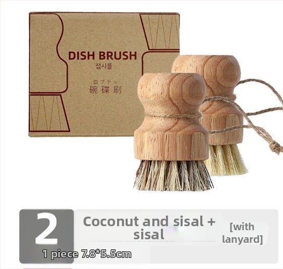 Pārrobežu trauku mazgāšanas birstes poda artefakts mājsaimniecības virtuves rīki birstes pods ar īsu rokturi dabīgā sizala kokosriekstu tīrīšana