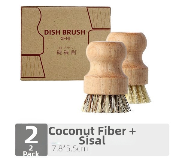 Pārrobežu trauku mazgāšanas birstes poda artefakts mājsaimniecības virtuves rīki birstes pods ar īsu rokturi dabīgā sizala kokosriekstu tīrīšana