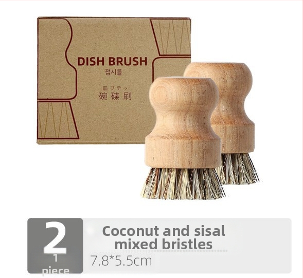Pārrobežu trauku mazgāšanas birstes poda artefakts mājsaimniecības virtuves rīki birstes pods ar īsu rokturi dabīgā sizala kokosriekstu tīrīšana