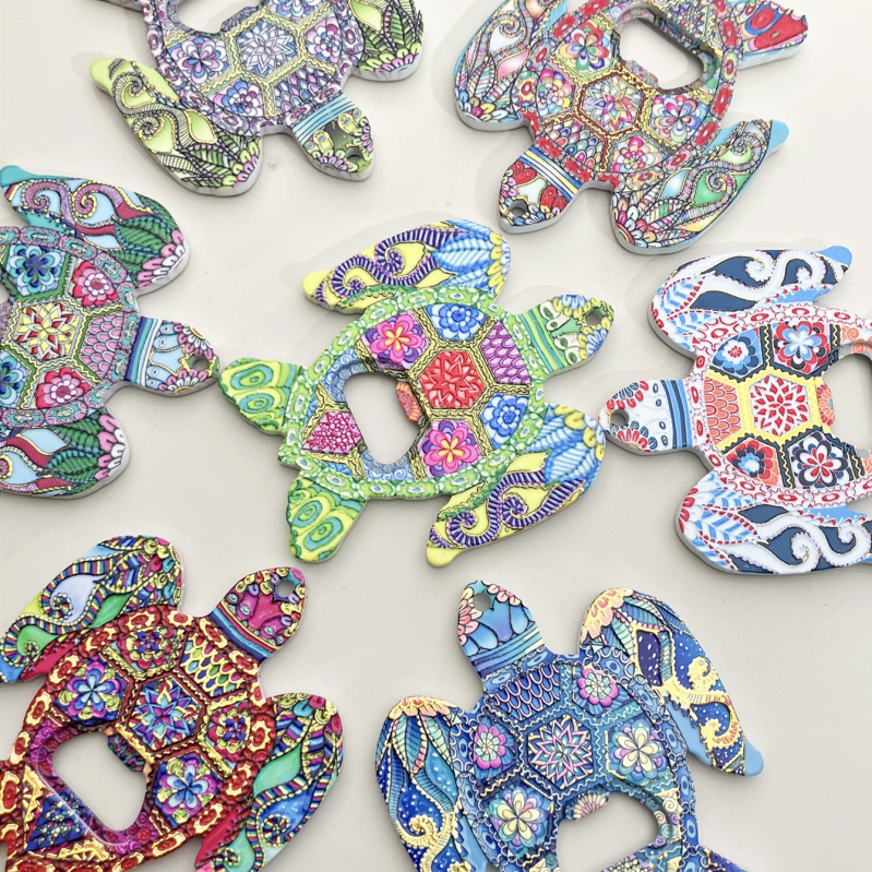 Uued piiriülesed kilpkonna pudeliavaja külmkapi kleebised melamiinist materjalist reljeefse tekstuuriga pronksprotsessiga armas kujuga magnet