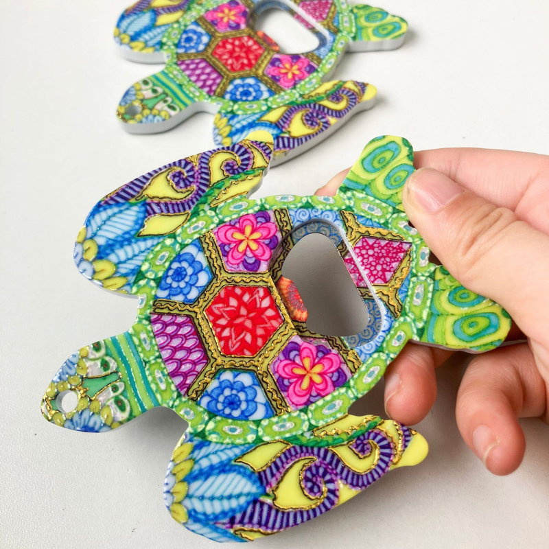 Uued piiriülesed kilpkonna pudeliavaja külmkapi kleebised melamiinist materjalist reljeefse tekstuuriga pronksprotsessiga armas kujuga magnet