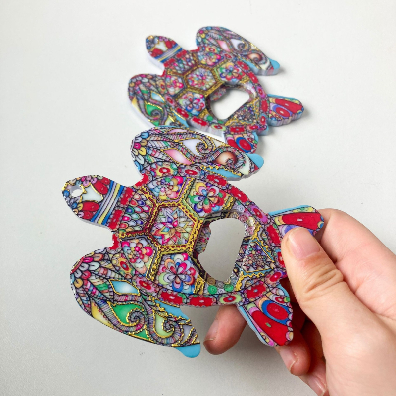 Nauji tarpvalstybiniai vėžlio butelių atidarytuvo šaldytuvo lipdukai, melamino medžiagos reljefinės tekstūros, bronzinio proceso, mielos formos magnetas