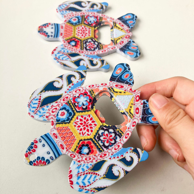 Uued piiriülesed kilpkonna pudeliavaja külmkapi kleebised melamiinist materjalist reljeefse tekstuuriga pronksprotsessiga armas kujuga magnet