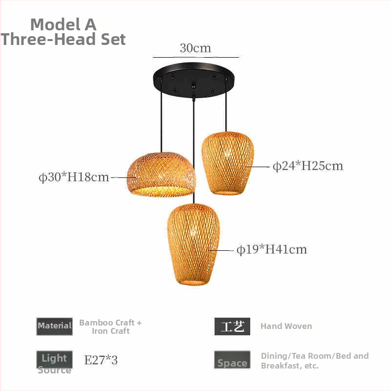 Hiina stiilis bambusest lühter Wabi-Sabi stiilis B&B trepp Teetuba Jaapani restoran Hot Pot restoran Zen-kombineeritud lambid