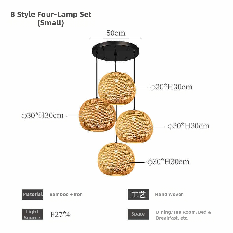 Hiina stiilis bambusest lühter Wabi-Sabi stiilis B&B trepp Teetuba Jaapani restoran Hot Pot restoran Zen-kombineeritud lambid