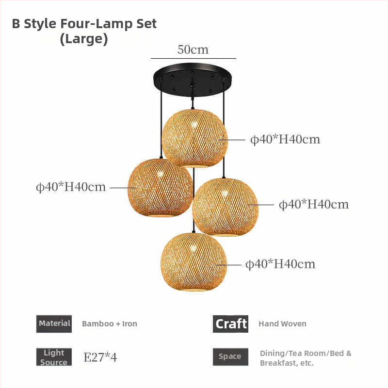 Hiina stiilis bambusest lühter Wabi-Sabi stiilis B&B trepp Teetuba Jaapani restoran Hot Pot restoran Zen-kombineeritud lambid