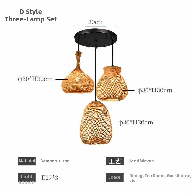 Hiina stiilis bambusest lühter Wabi-Sabi stiilis B&B trepp Teetuba Jaapani restoran Hot Pot restoran Zen-kombineeritud lambid