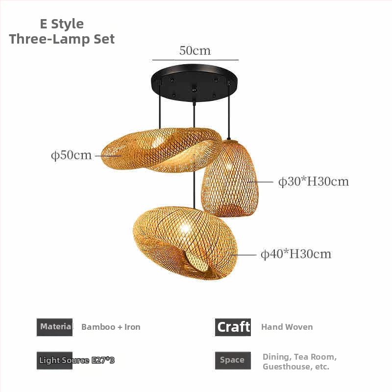 Hiina stiilis bambusest lühter Wabi-Sabi stiilis B&B trepp Teetuba Jaapani restoran Hot Pot restoran Zen-kombineeritud lambid